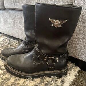 Harley Davidson Stratus 95143 Mens Sz 11.5 Black Harness Biker Boots Motorcycle
